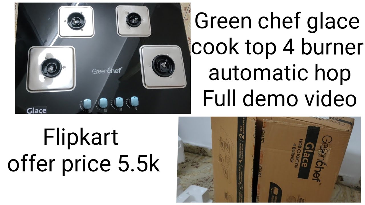 Greenchef glace 4 burner automatic stove unboxing and demo  |cook top|  glace glass automatic hob