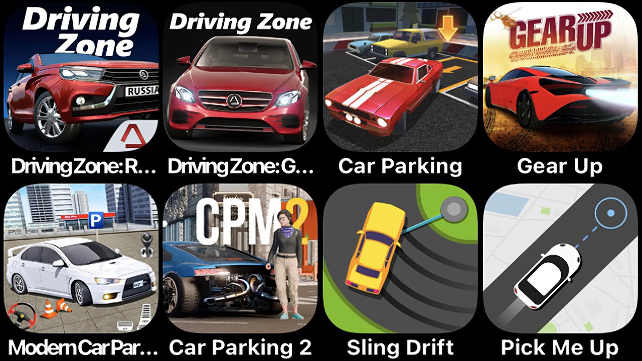 Driving Zone, Driving Zone German, Car Parking, Gear Up, Modern Car Parking, Car Parking 2, Pick Up