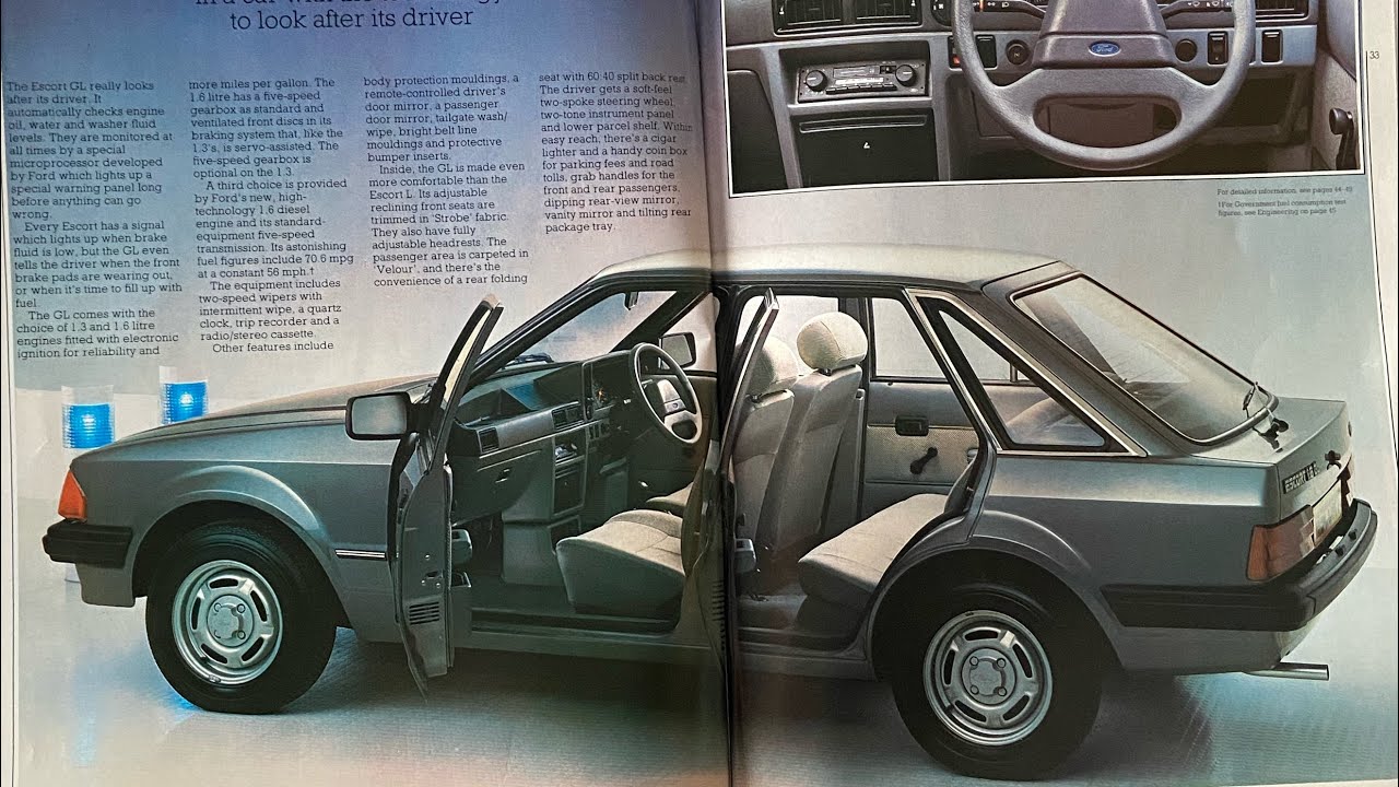 1985 Ford Escort Range UK Brochure Review | Mk3 Escort Models, Specs & Features