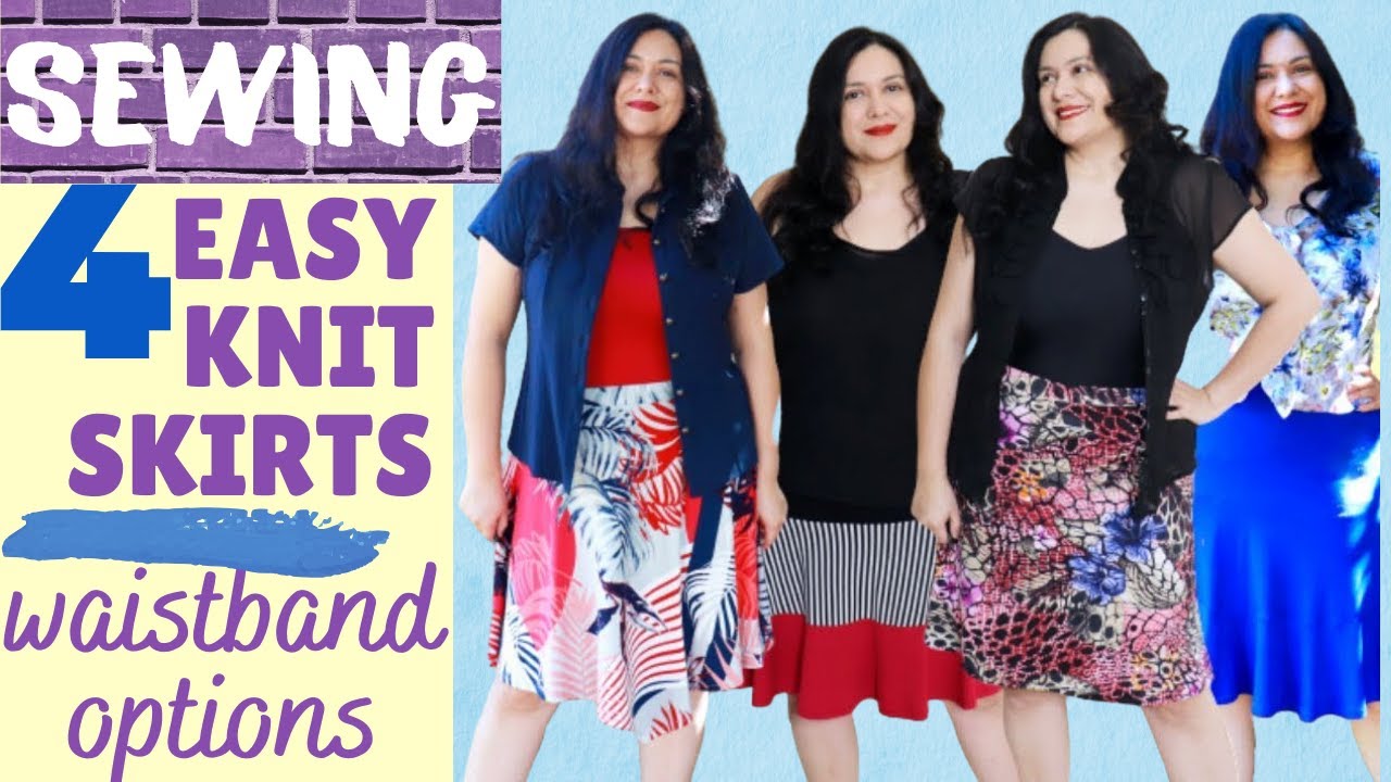 4 easy KNIT skirts,  waistband options & twin needle secrets. Balboa Skirts (Itch to Stitch).