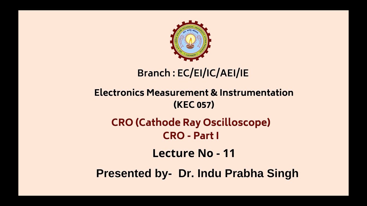 Electronics Measurement & Instrumentation | CRO (Cathode Ray Oscilloscope) Part-1|