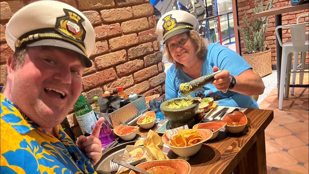 Trying Hola Tacos with Momma No Pants on MSC World America! 