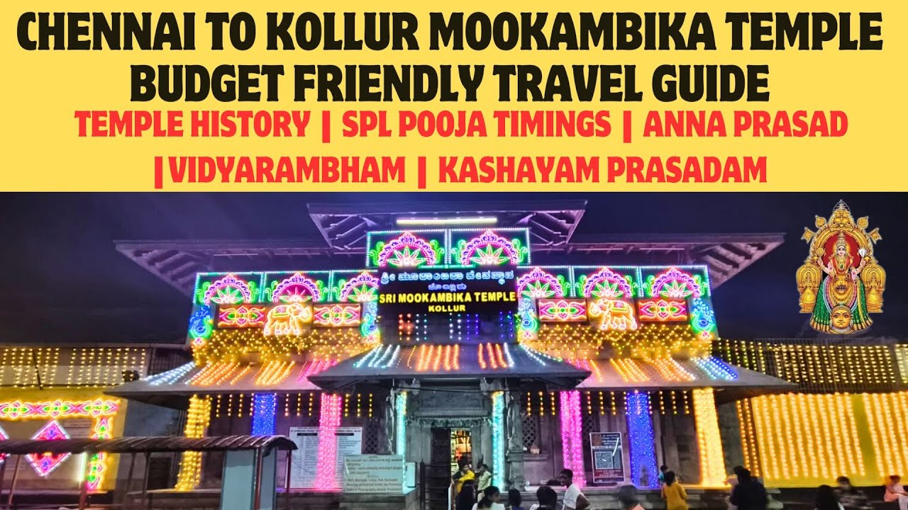 CHENNAI TO KOLLUR MOOKAMBIKA TEMPLE TRAVEL VLOG | BUDGET FRIENDLY TRAVEL GUIDE | VIDYARAMBHAM