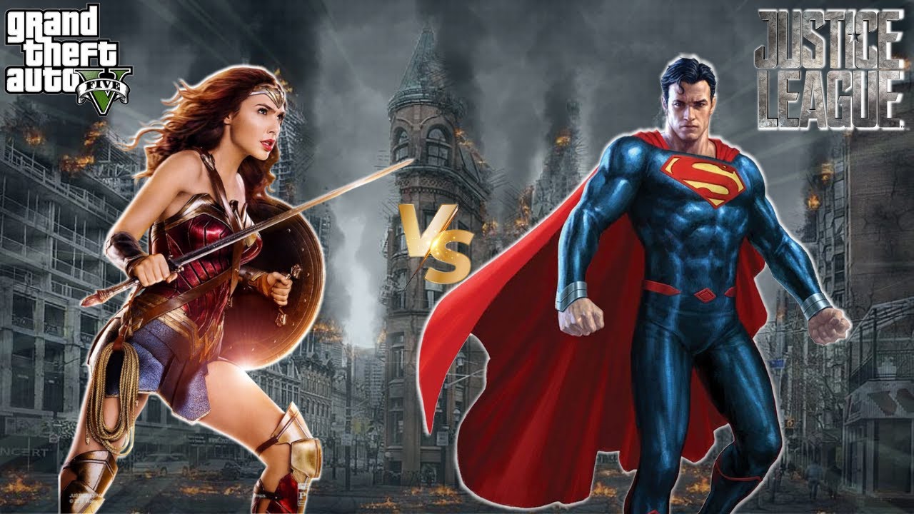 GTA 5 - Wonder Woman Vs Superman | DC Comics Ultimate Fight.