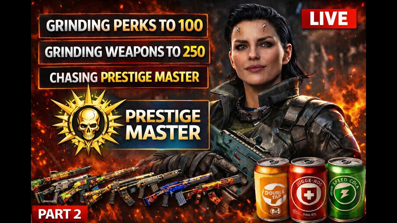 (LIVE Part 2 🔴) Grinding to Prestige Master 🏆 | Perks 100 💉 & Weapons 250 🔫