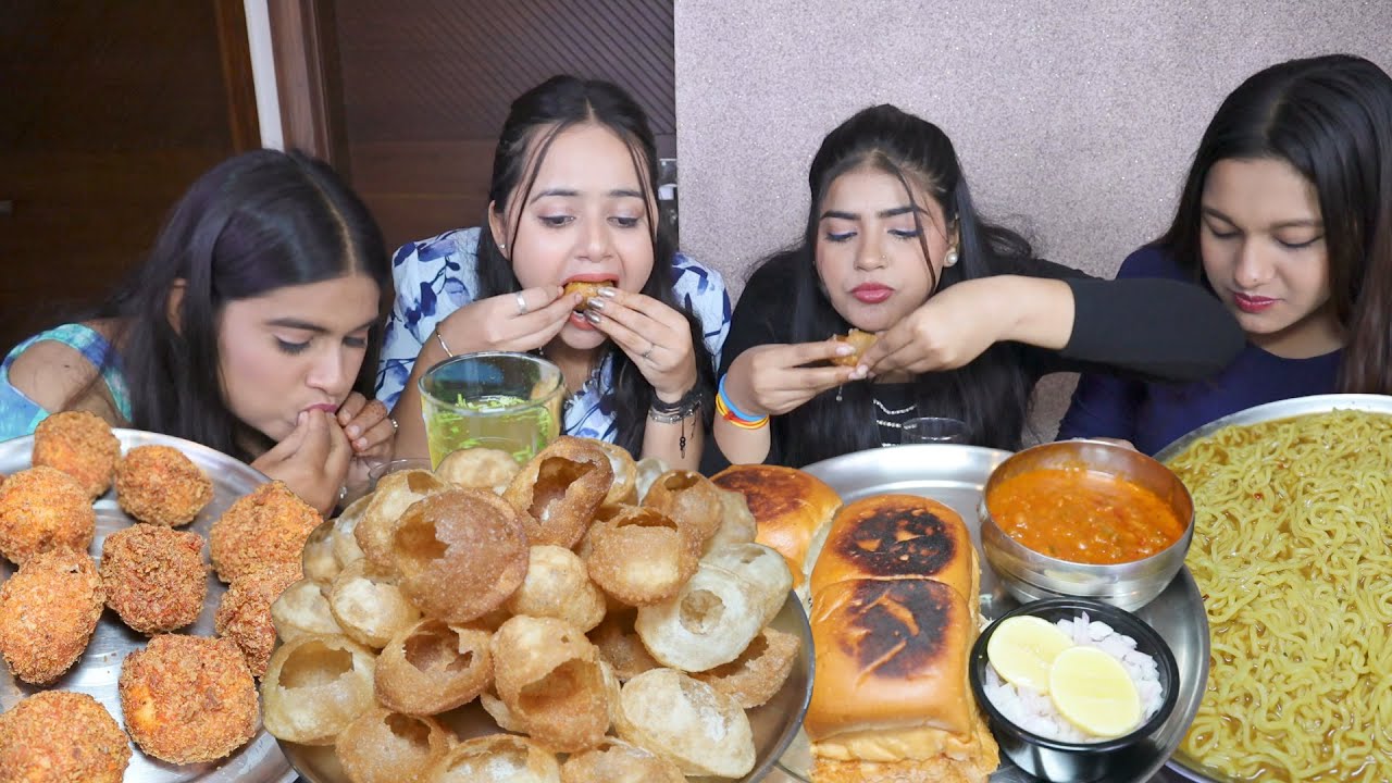 No Hands, 1 Hand, 2 Hands, Other Hands Eating Challenge | Golgappa, Kurkure Momos, Maggi, Pav Bhaji