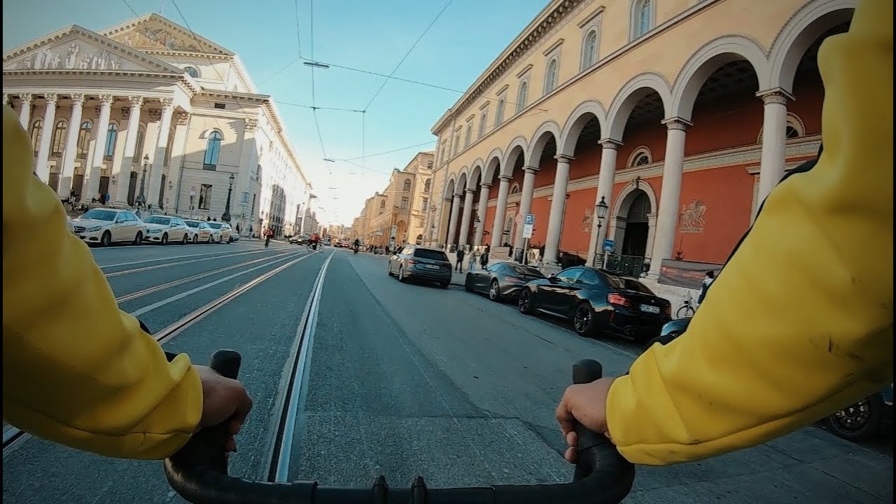 Cycling through Munich on a beautiful autumn day