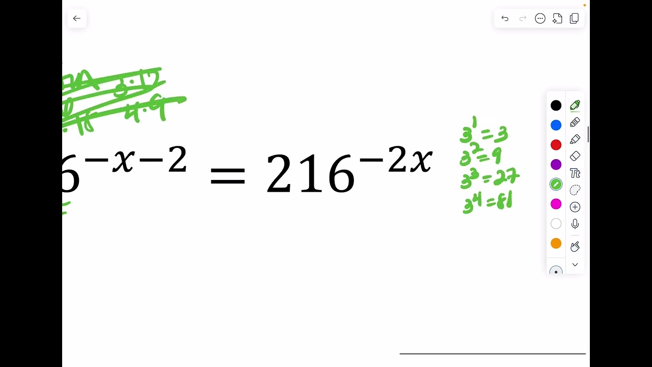Honors Algebra 1 Exponential Equations Using the 1-1 Property