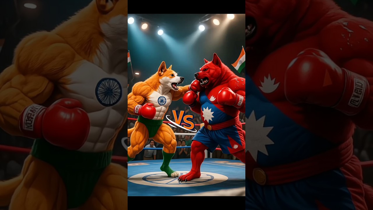 🇳🇵Nepal Vs 🇮🇳 India Big Fight Between Dogs #ai #nepal #india