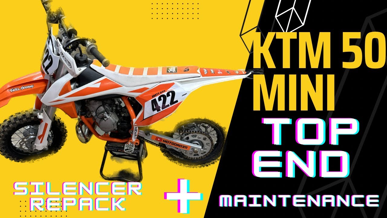 KTM 50 mini, переборка верхней части и перепаковка выхлопной системы.