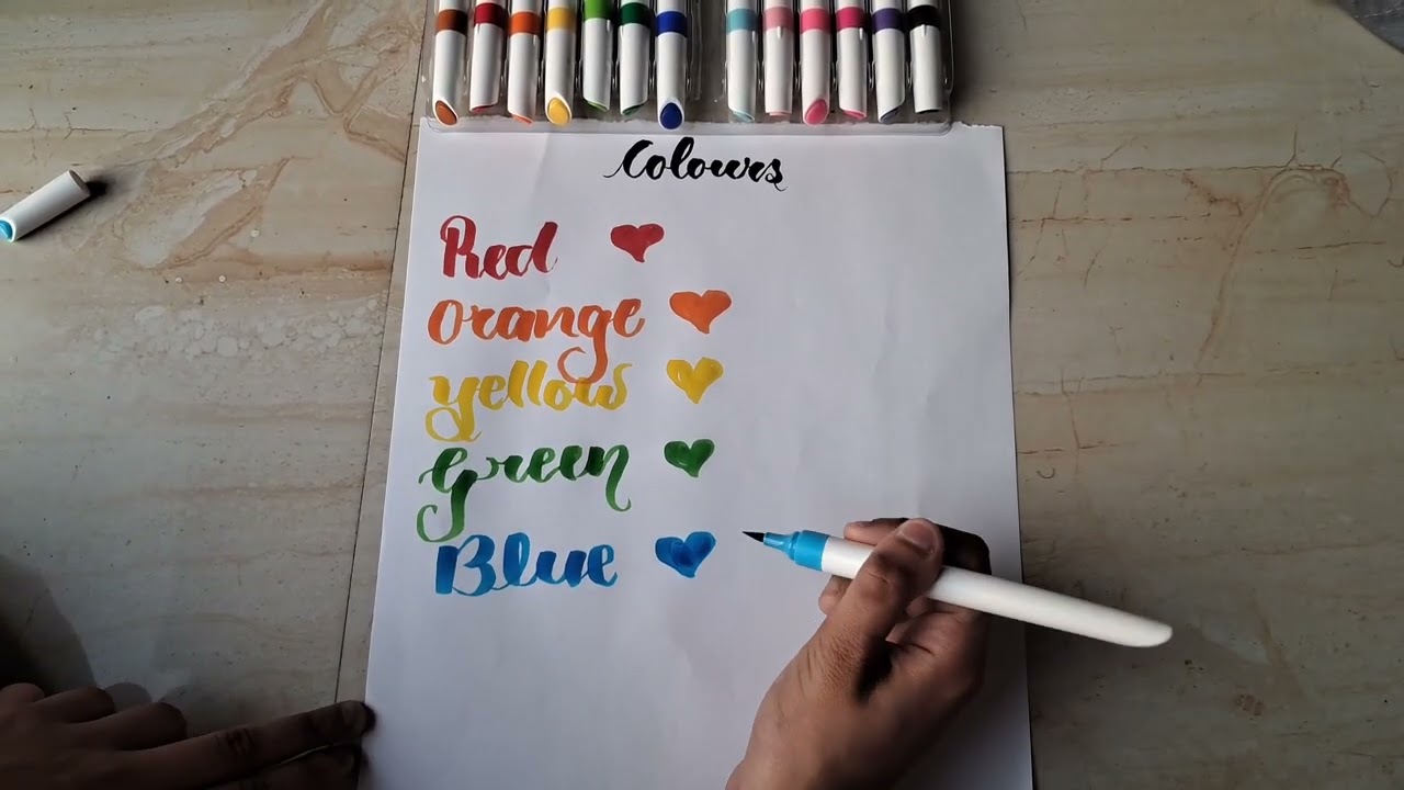 Names of colors | how to learn calligraphy | how to calligraph