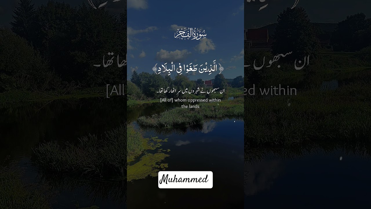 والفجر وليال عشر. قرآن كريم سورة الفجر #اكسبلور #تيك_توك