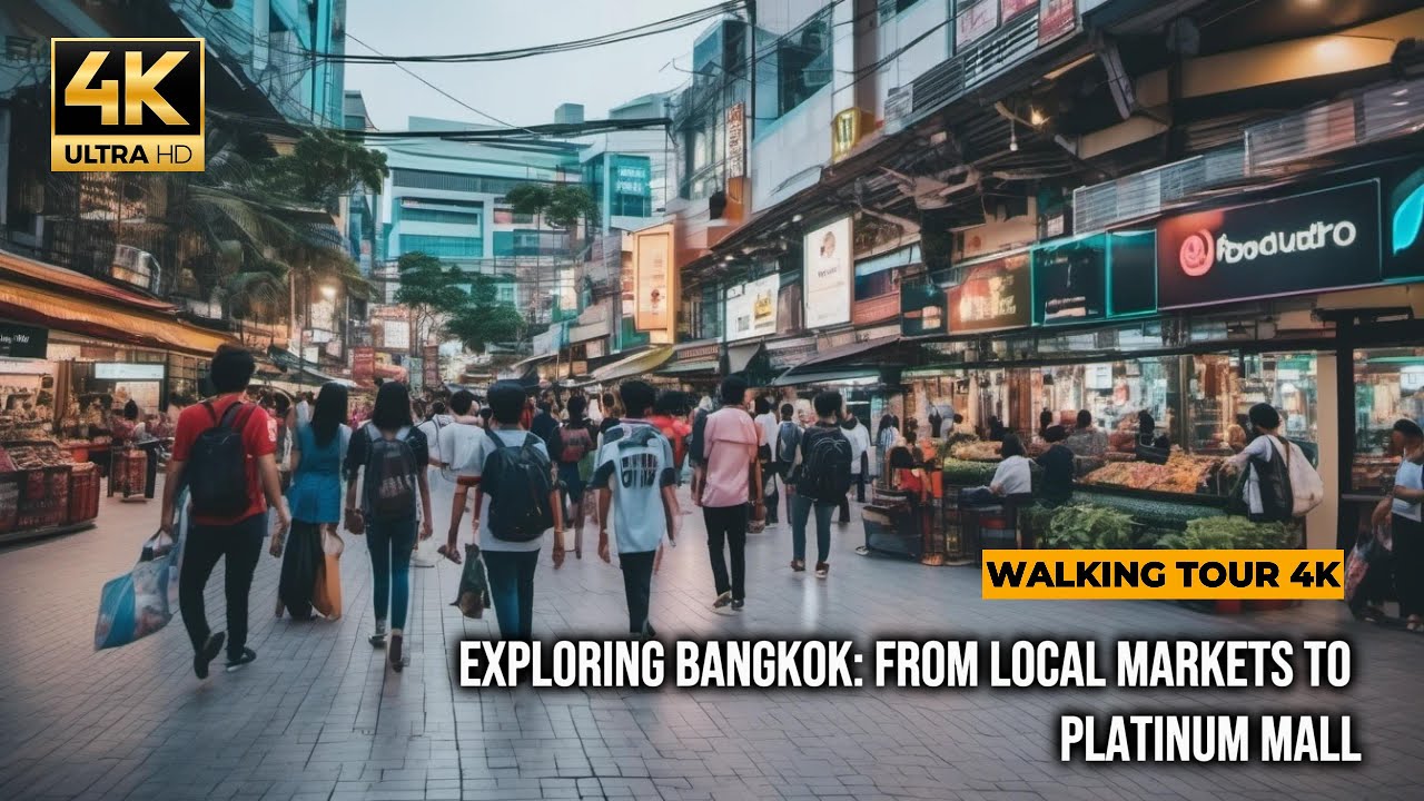 LOCAL MARKET TO PLATINUM FASHION MALL WALKING TOUR 4K , BANGKOK THAILAND
