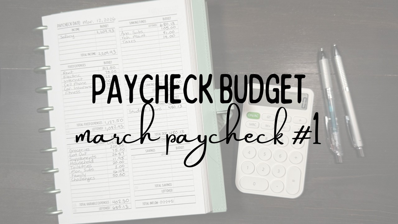 Where is this paycheck going? | March Paycheck #1