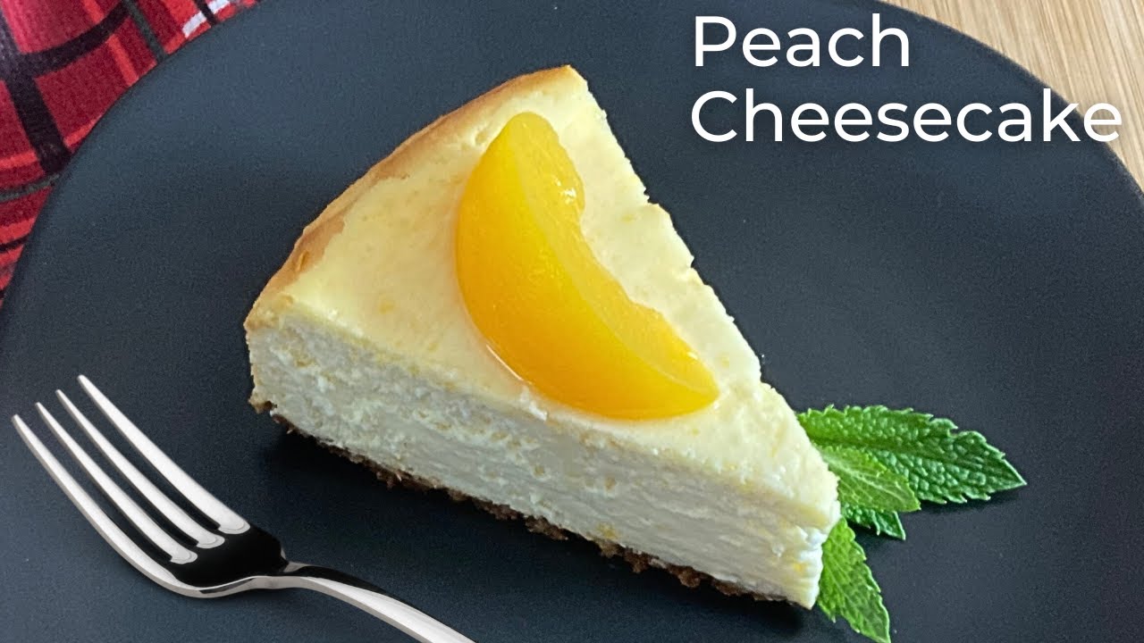 Peach Cheesecake Recipe | Buttery Biscoff Cookie Crust + Creamy Deliciousness!