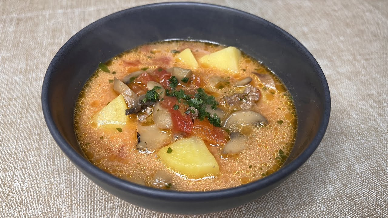 Leckere Käsesuppe mit Kartoffeln und Hackfleisch | leckere Suppe für den Winter | schnell & einfach