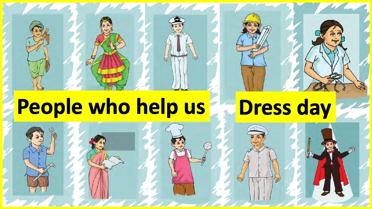 Dress day - People who help us - Std 2 term 3 English - Pg.no. 75 to 77