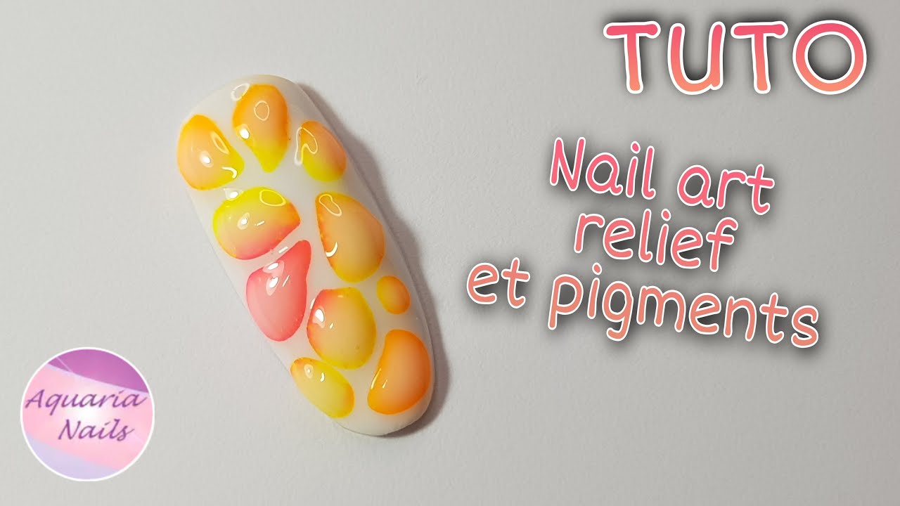 TUTO nail art effet en relief sur pigments néons