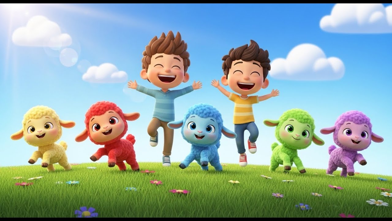 Fünf kleine Lämmer im Frühling | Fröhliches Kinderlied & Frühlingslied für Kleinkinder
