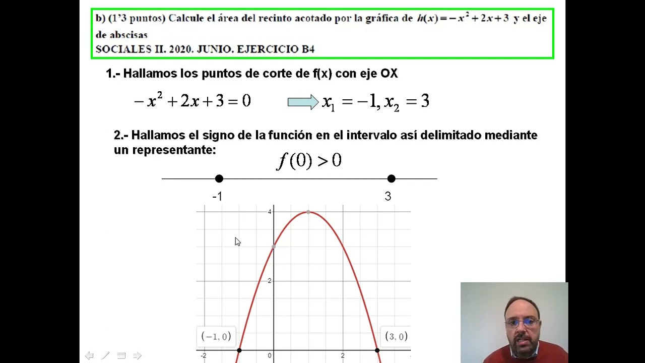 06 Tema 5 Cálculo área encerrada por función y eje X