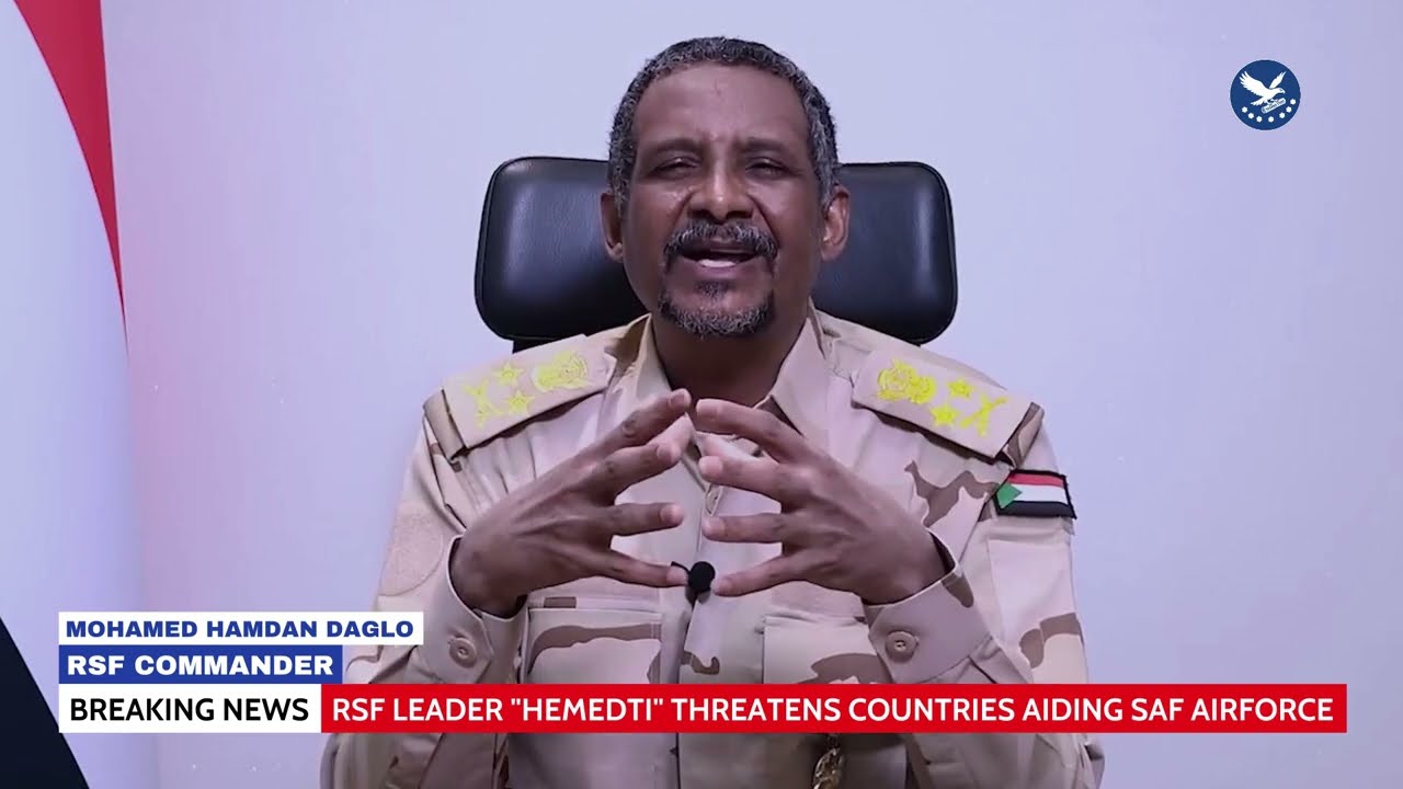 RSF leader Hemedti threatens to attack regional airports