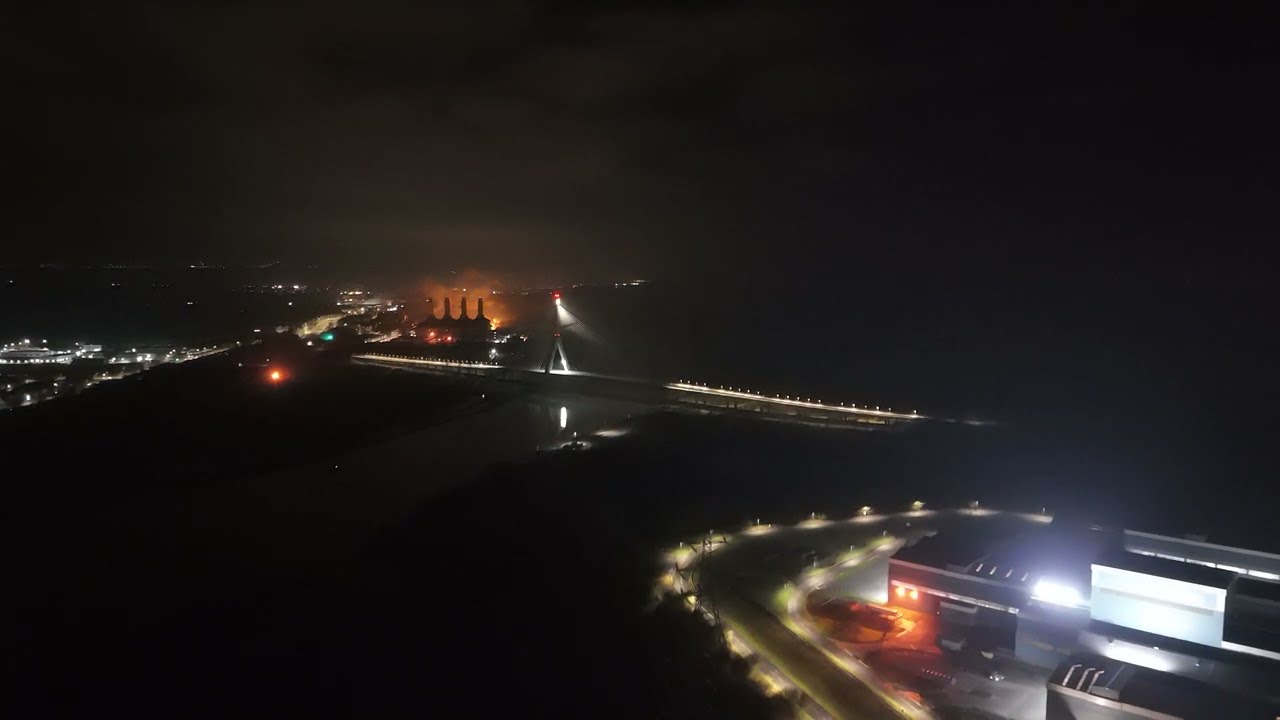 Deeside Flintshire, Feb 2024 - DJI 4K night mode