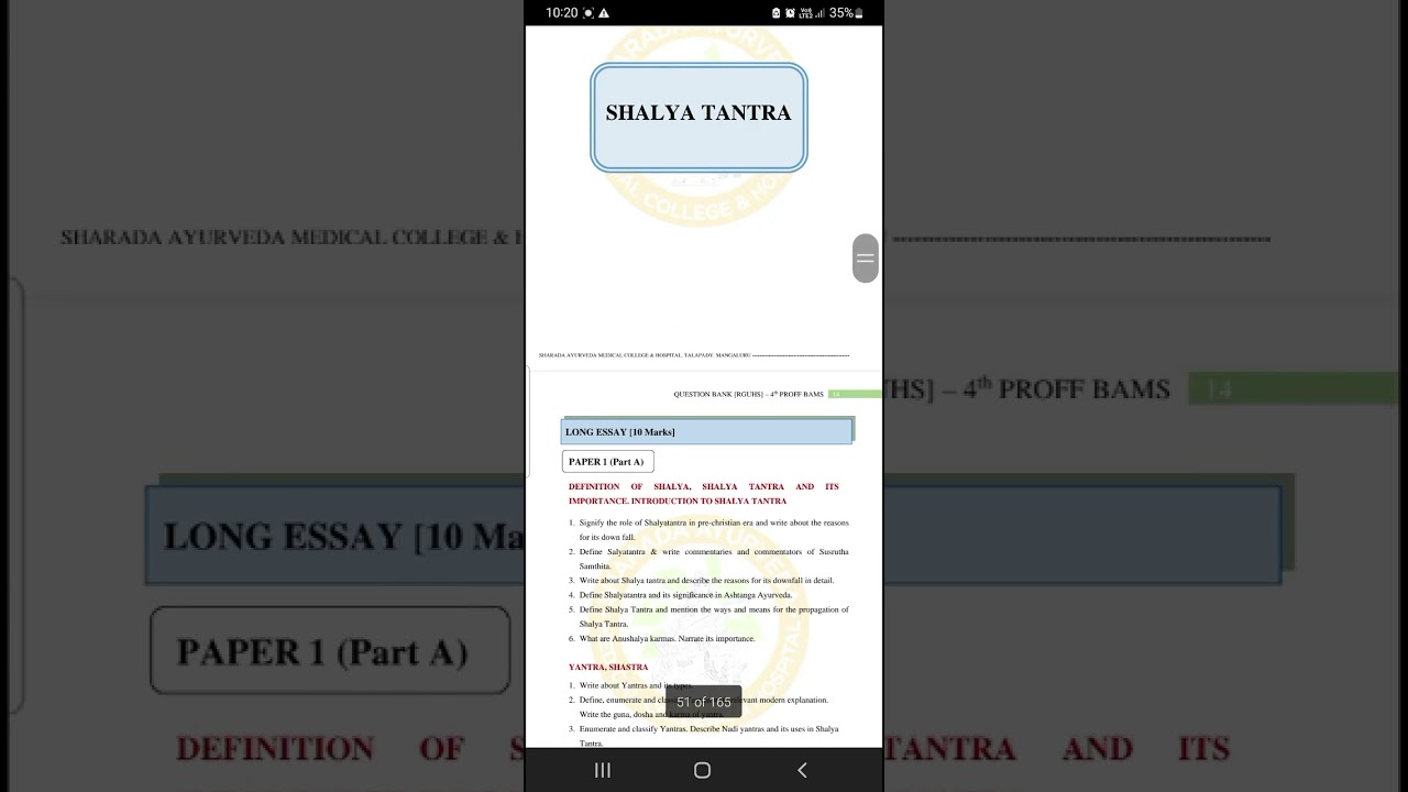 4th year bams question bank