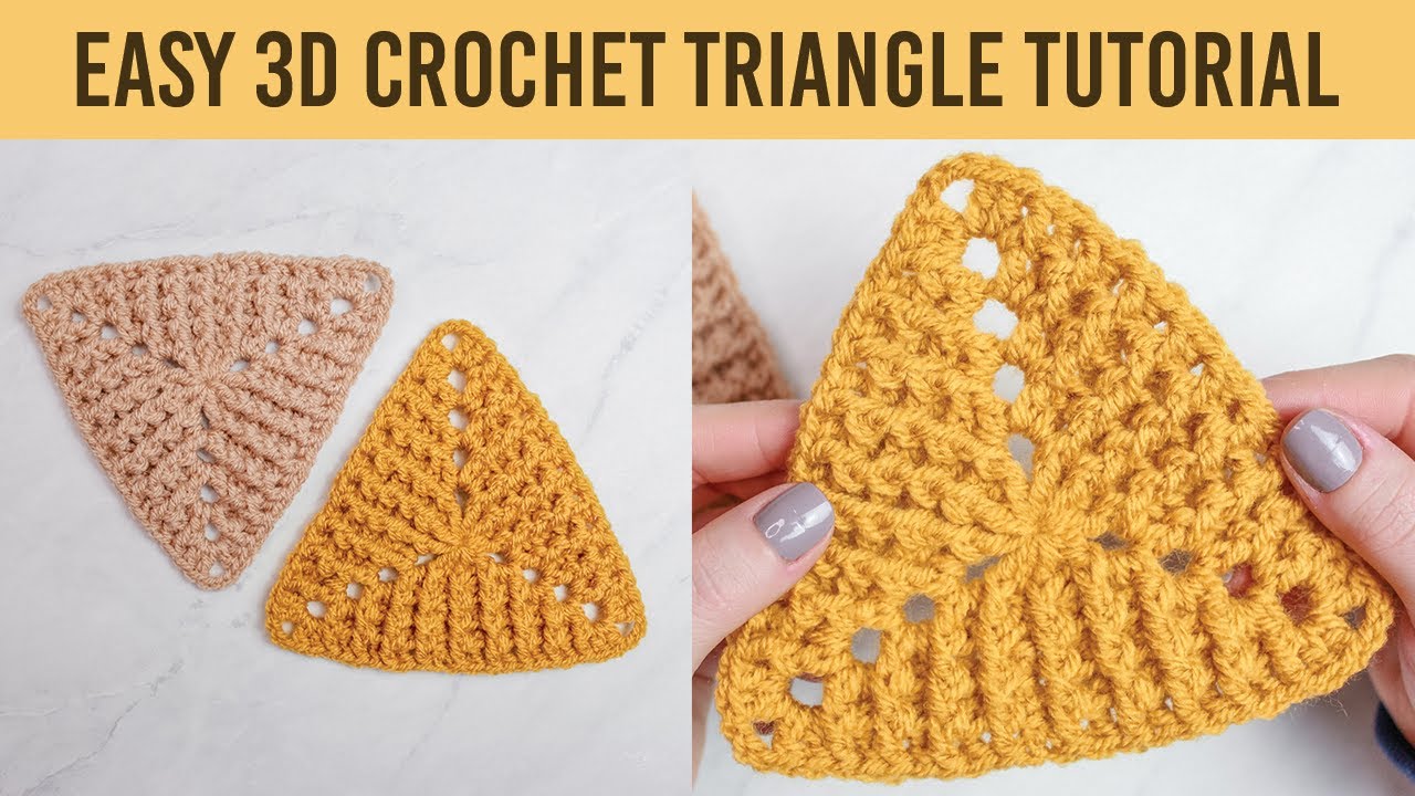 Crochet Triangle Pattern Tutorial | 3D Crochet Triangle