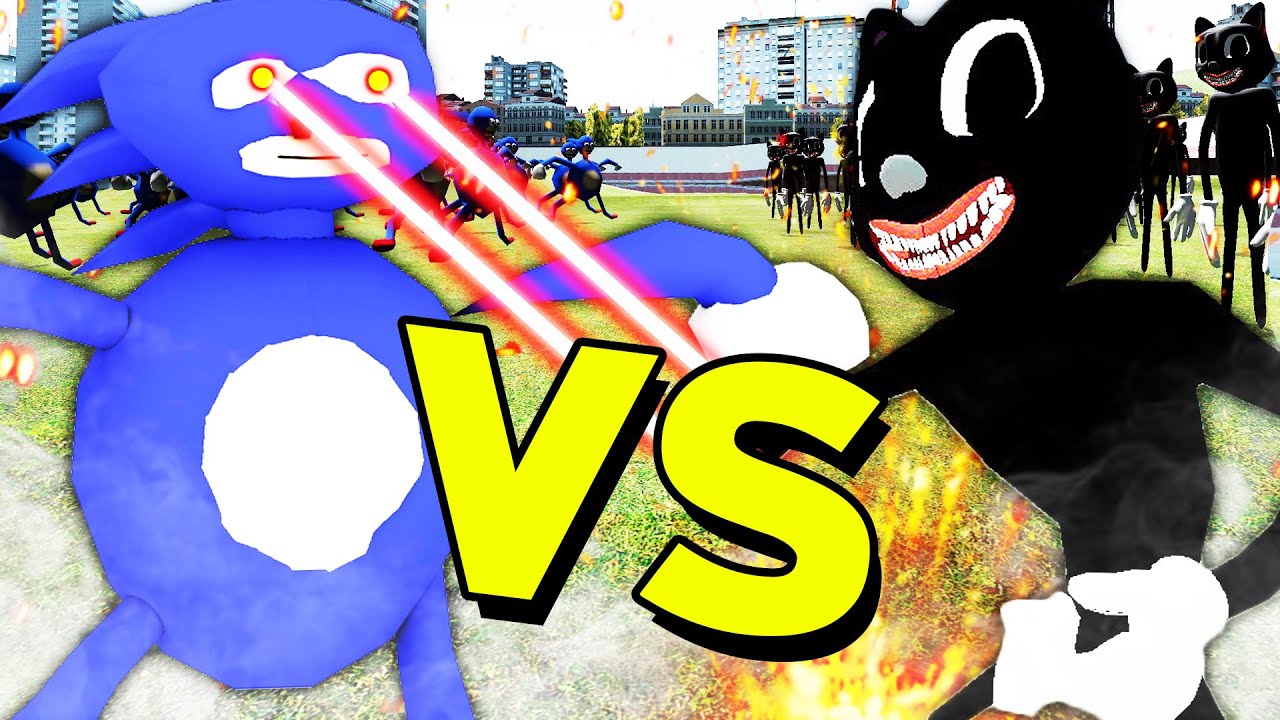 SANIC VS CARTOON CAT (Gmod Sandbox) Nextbot Battle