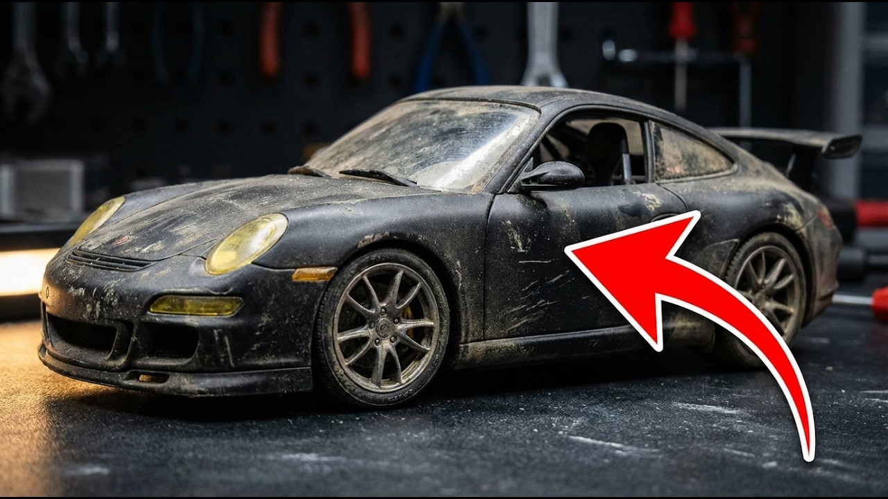 POV ASMR Restoration | Dirty Porsche 911 GT3 Reborn – Glossy Black Scale Masterpiece
