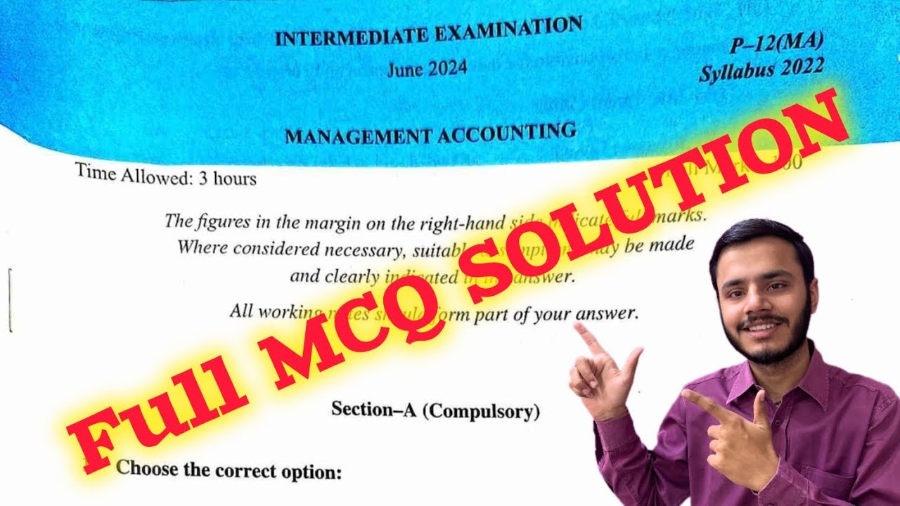 cma Inter June 2024 management accounting full mcq solution video💯|cma inter MA 2024 paper analysis🚨