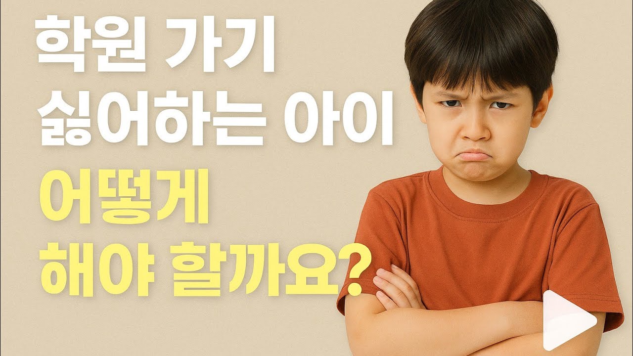 학원 가기 싫어하는 아이.. 