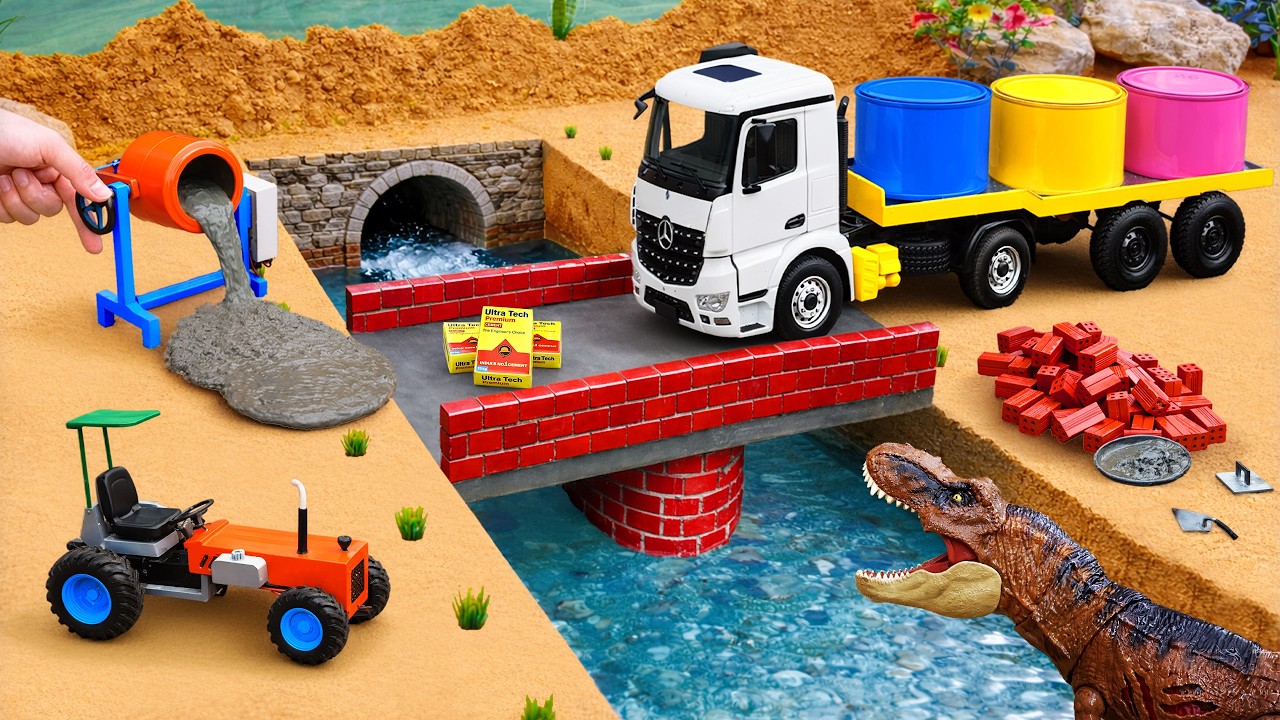 DIY Tractor Kings Real Working Mini Bridge Tested With Heavy Truck 🚛 Satisfying
