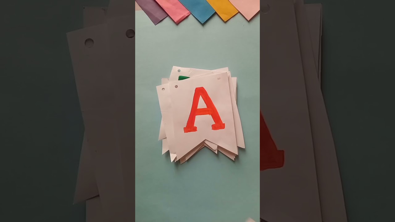 DIY Happy birthday Banner at home with paper #youtubeshorts #shorts #craftideas #birthdaybanner