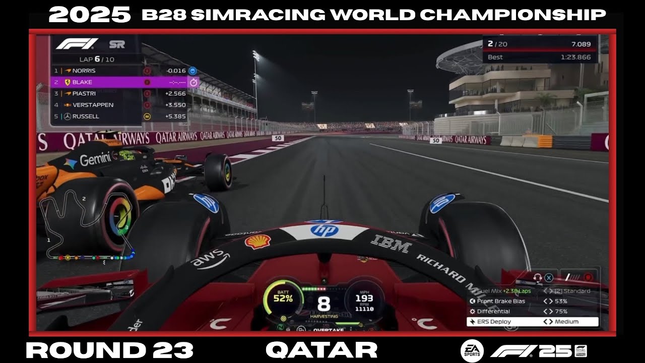 The Championship Fight Isn't Over Yet! Qatar Sprint | 2025 B28 SimRacing World Championship