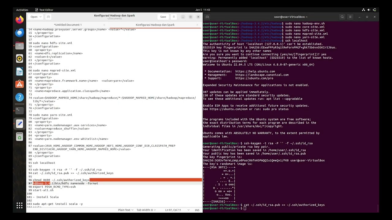 Instaling hadoop dan spark 