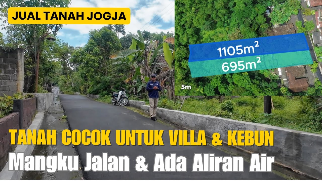 EPS 560 JUAL TANAH MURAH JOGJA KAWASAN VILLA DAN DAPAT ALIRAN SUNGAI LUAS 682 m² BISA PERLUASAN