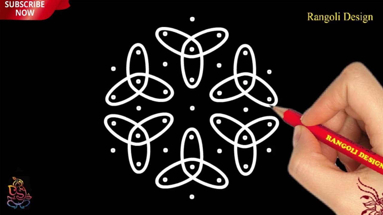 Beautiful easy sikku kolam with 7x4 dots || mugullu design | tella muggulu