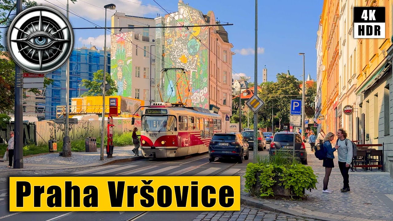Walking Tour of Prague's Vršovice neighbourhood 🇨🇿 Czech Republic 4k HDR ASMR