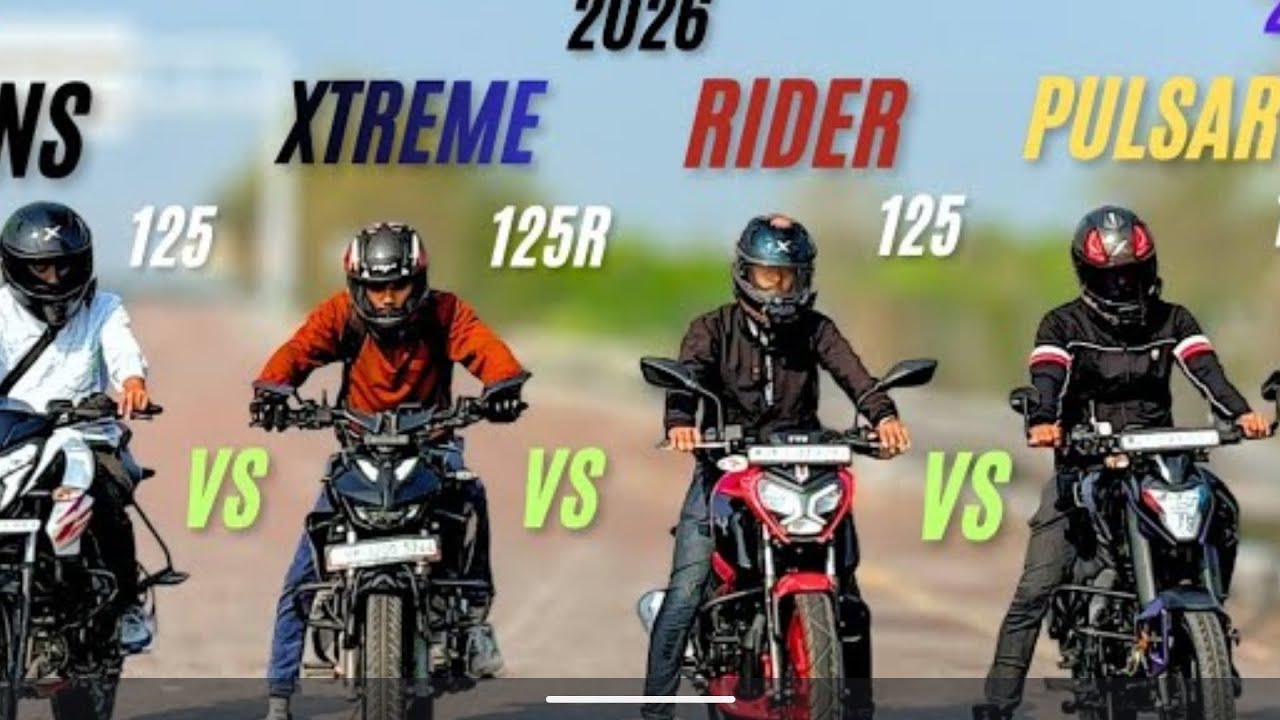 TVS RIDER 125 vs PULSAR NS 125 VS XTREME 125 VS PULSAR N125 / DRAG RACE / SQUAD BATTLE 