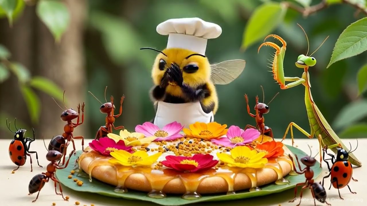 Berto the Bee’s Garden Pizza Party