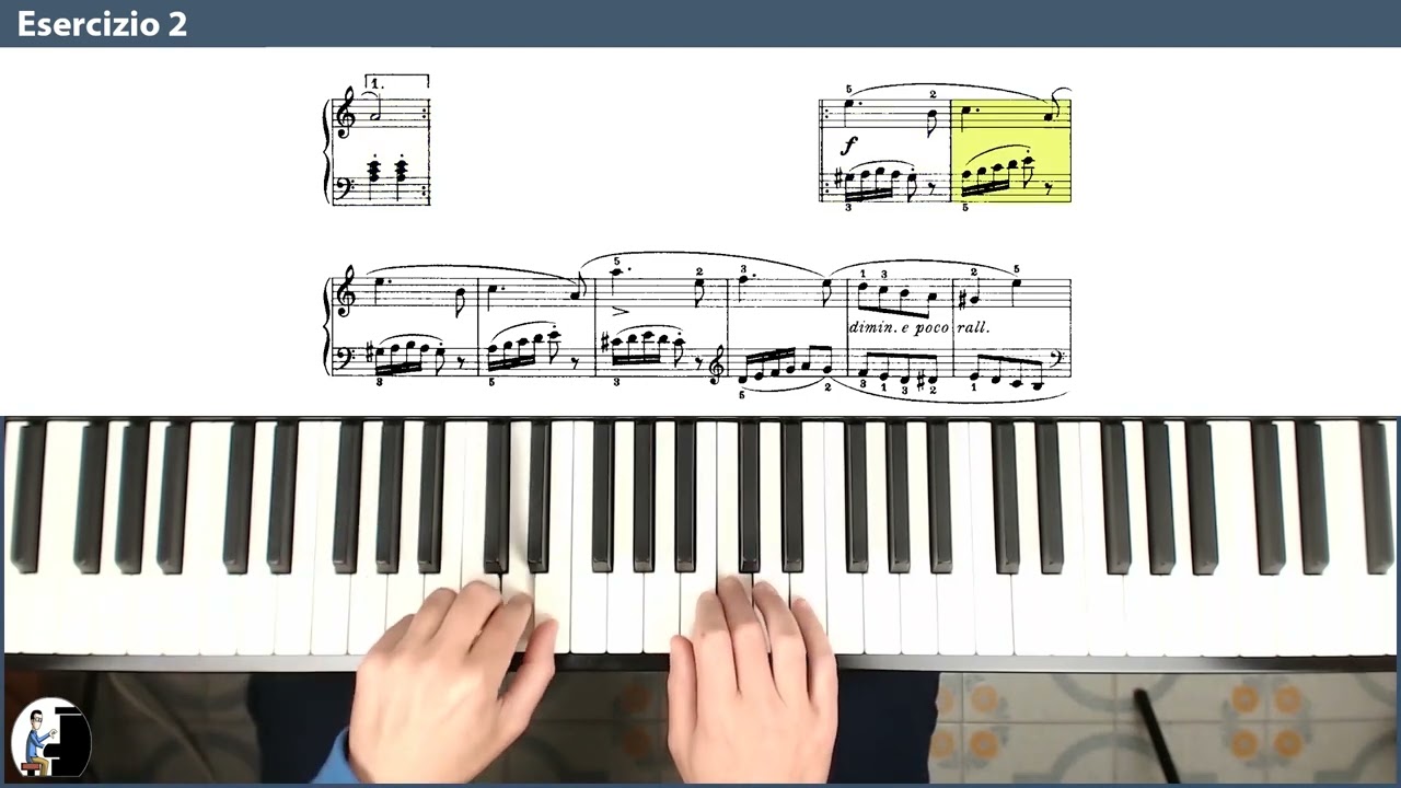 Burgmuller op.100, esercizio 2 Arabesque. Esecuzione a due mani, lentamente