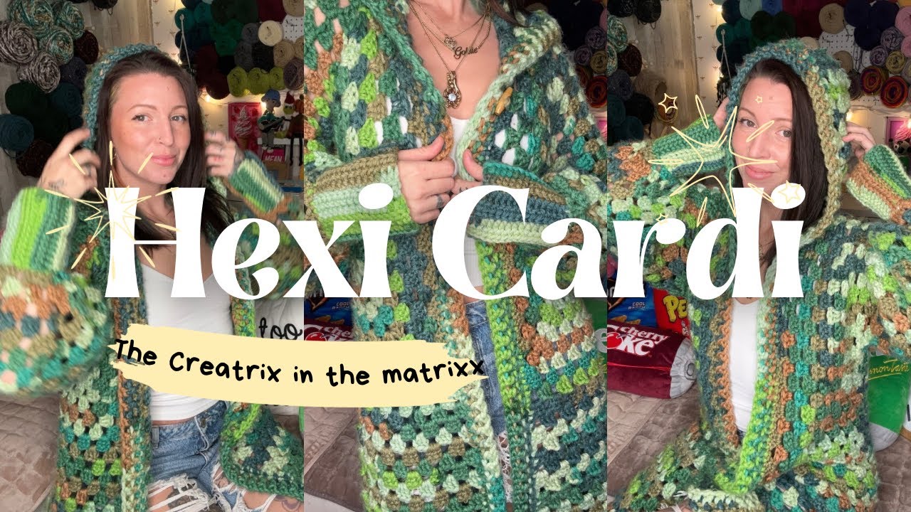 Hexagon cardigan crochet tutorial by the Creatrix in the Matrixx