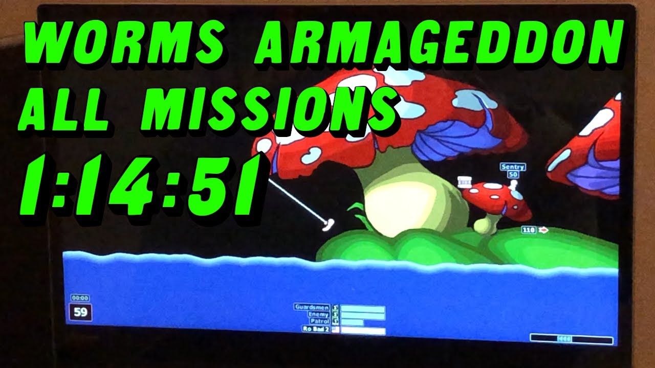 Worms Armageddon - All Missions Speedrun in 1:14:51
