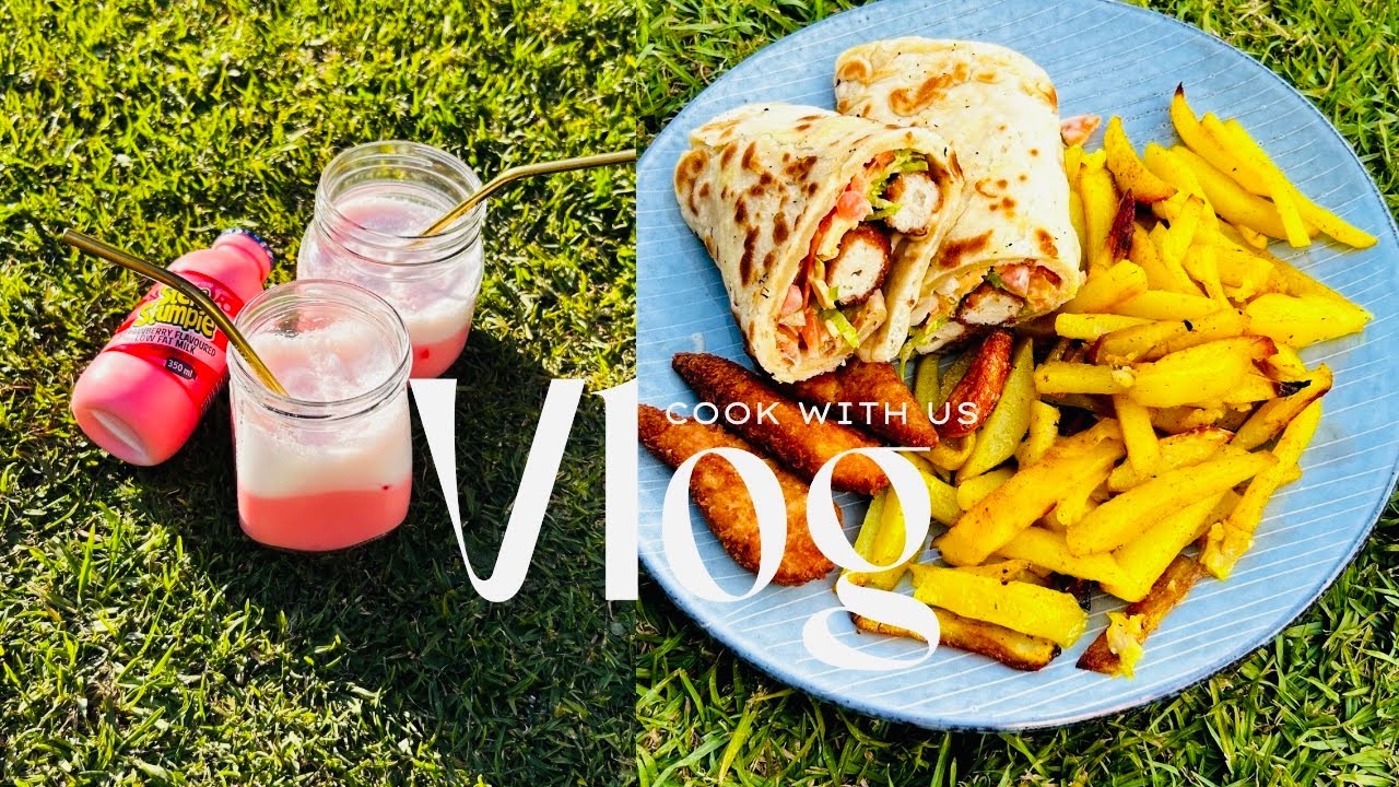 COOK WITH US | HOMEMADE CRUNCHY CHICKEN WRAPS , CHIPS & MILKSHAKE | SPEND THE DAY WITH US VLOG