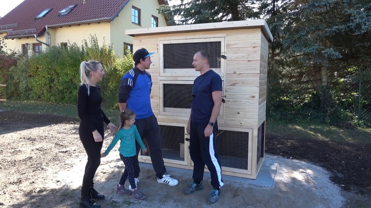 Kaninchenvilla doppelstöckig mit begehbarem Unterbau