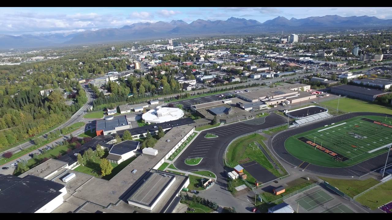 4K video of football field at West High School in Anchorage, Alaska