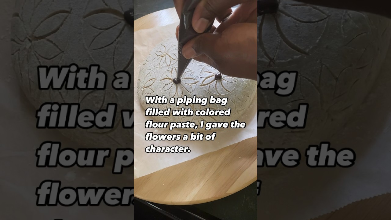 Flour+water+dark cocoa to give these daisies some character. #sourdoughart #wakeandbake #freshbaked