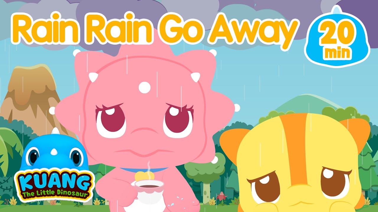 [20min] Rain Rain Go Away☔ +More | Nursery Rhymes🎼 | Kids Songs | Kuang the little Dinosaur | T-rex