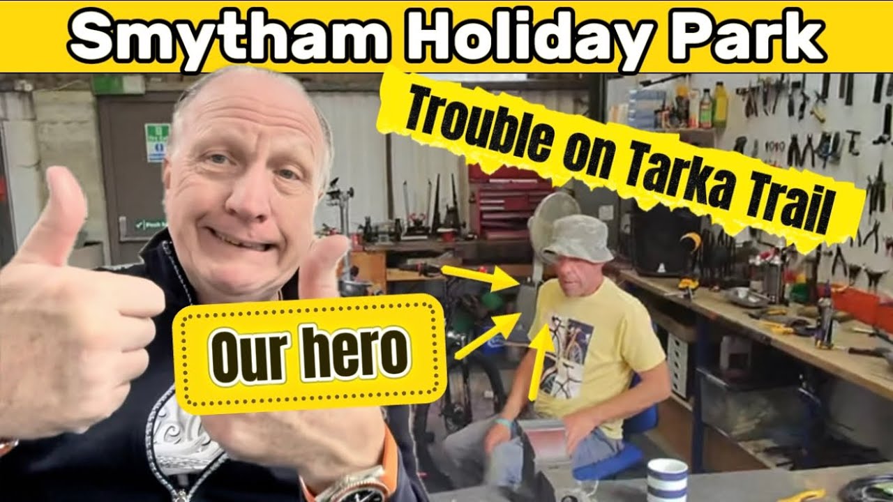Smytham Motorhome Park in DEVON. Motorbike & E-Bike in Action